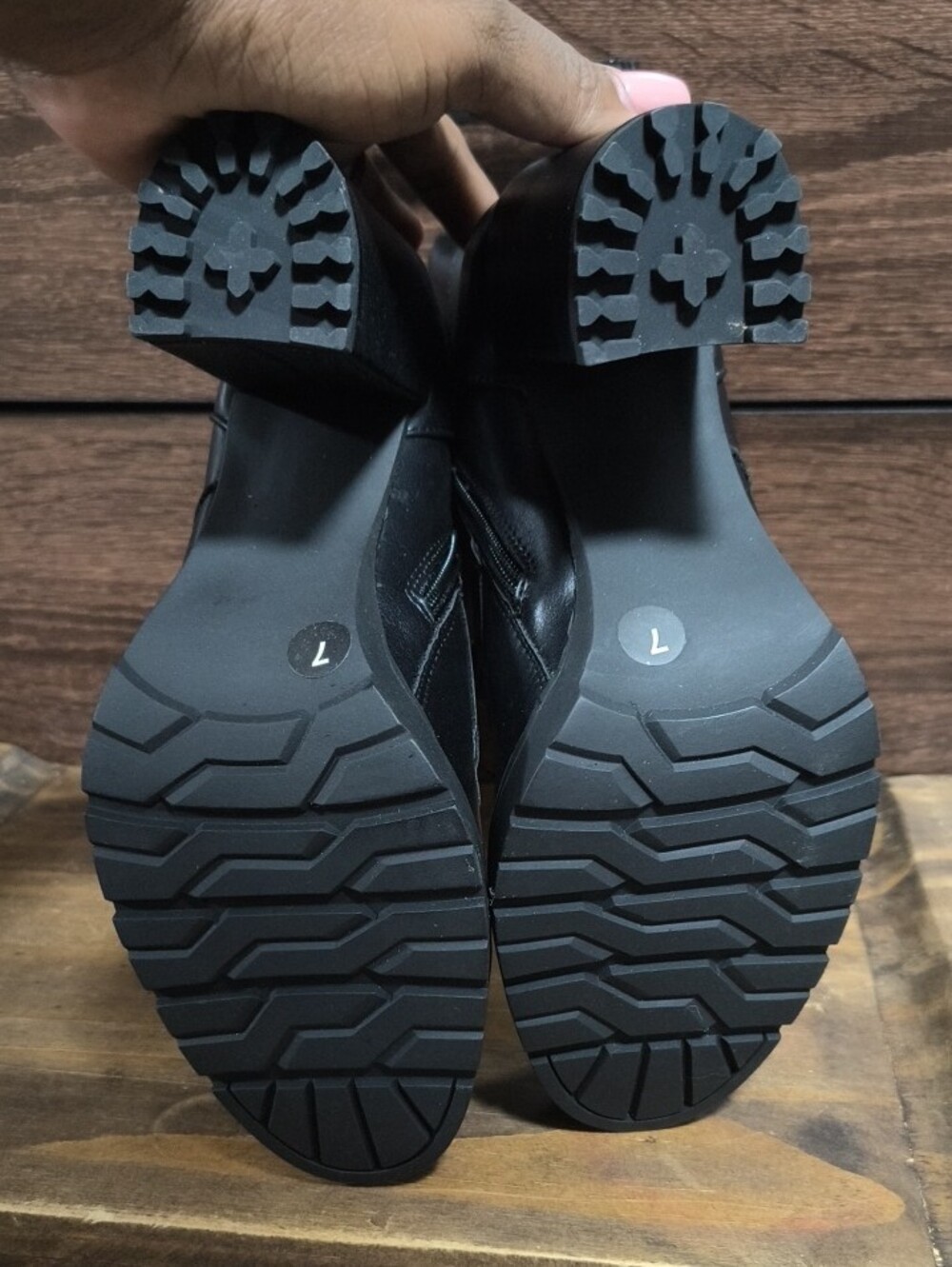 C&C California Black Lace-Up Combat Boots with Side Zip Pocket - Picture 4 of 5